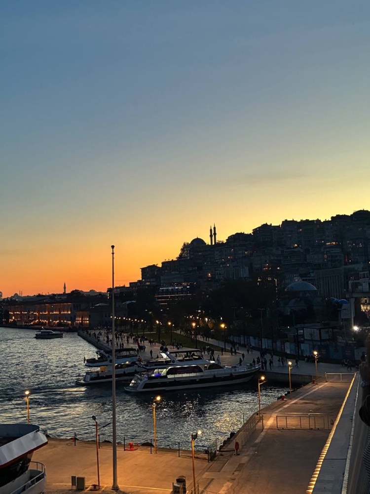 Sunset over the water